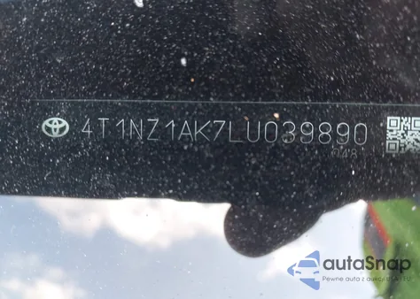 2020 Toyota Camry Trd z USA, uszkodzony, nr VIN 4T1NZ1AK7LU039890